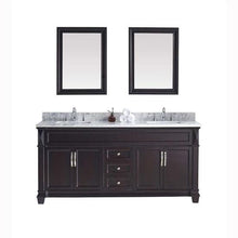 Load image into Gallery viewer, Victoria 72&quot; Double Sink Italian Carrara White Marble Top Vanity with Mirrors - Vanity Grace Store - Virtuusa