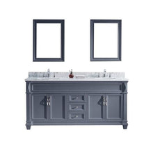 Load image into Gallery viewer, Victoria 72&quot; Double Sink Italian Carrara White Marble Top Vanity with Mirrors - Vanity Grace Store - Virtuusa