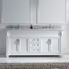 Load image into Gallery viewer, Victoria 72&quot; Double Sink Italian Carrara White Marble Top Vanity - Vanity Grace Store - Virtuusa