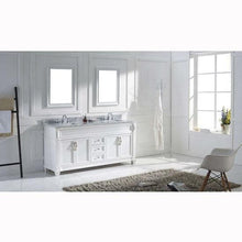 Load image into Gallery viewer, Victoria 72&quot; Double Sink Italian Carrara White Marble Top Vanity with Mirrors - Vanity Grace Store - Virtuusa