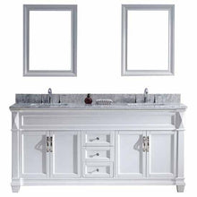 Load image into Gallery viewer, Victoria 72&quot; Double Sink Italian Carrara White Marble Top Vanity with Faucet and Mirrors - Vanity Grace Store - Virtuusa