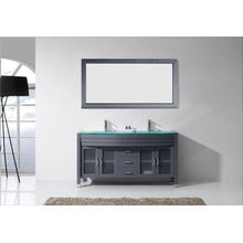 Load image into Gallery viewer, Ava 63&quot; Double Sink Aqua Tempered Glass Top Vanity with Faucet and Mirror - Vanity Grace Store - Virtuusa