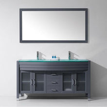 Load image into Gallery viewer, Ava 63&quot; Double Sink Aqua Tempered Glass Top Vanity with Faucet - Vanity Grace Store - Virtuusa