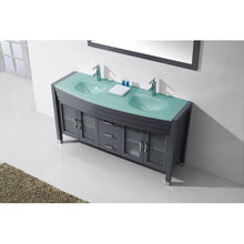 Load image into Gallery viewer, Ava 63&quot; Double Sink Aqua Tempered Glass Top Vanity with Faucet and Mirror - Vanity Grace Store - Virtuusa