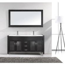 Load image into Gallery viewer, Ava 63&quot; Double Sink White Engineered Stone Top Vanity with Faucet and Mirror - Vanity Grace Store - Virtuusa