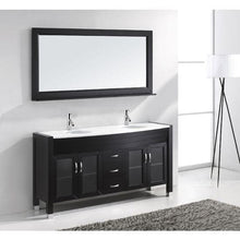Load image into Gallery viewer, Ava 63&quot; Double Sink White Engineered Stone Top Vanity with Faucet and Mirror - Vanity Grace Store - Virtuusa