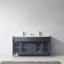 Load image into Gallery viewer, Ava 63&quot; Double Sink White Engineered Stone Top Vanity with Faucet - Vanity Grace Store - Virtuusa