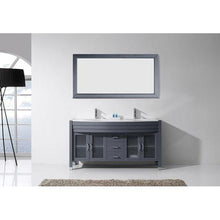 Load image into Gallery viewer, Ava 63&quot; Double Sink White Engineered Stone Top Vanity with Faucet and Mirror - Vanity Grace Store - Virtuusa