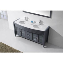 Load image into Gallery viewer, Ava 63&quot; Double Sink White Engineered Stone Top Vanity with Faucet and Mirror - Vanity Grace Store - Virtuusa