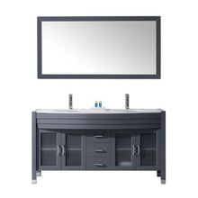 Load image into Gallery viewer, Ava 63&quot; Double Sink White Engineered Stone Top Vanity with Faucet and Mirror - Vanity Grace Store - Virtuusa