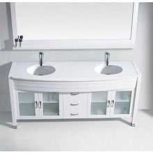 Load image into Gallery viewer, Ava 63&quot; Double Sink White Engineered Stone Top Vanity with Faucet and Mirror - Vanity Grace Store - Virtuusa