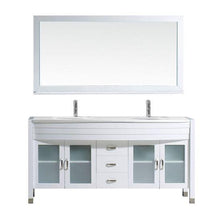 Load image into Gallery viewer, Ava 63&quot; Double Sink White Engineered Stone Top Vanity with Faucet and Mirror - Vanity Grace Store - Virtuusa
