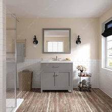 Load image into Gallery viewer, Caroline 36&quot; Single Sink Dazzle White Quartz Top Vanity with Mirror - Vanity Grace Store - Virtuusa