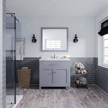 Load image into Gallery viewer, Caroline 36&quot; Single Sink Dazzle White Quartz Top Vanity with Faucet and Mirror - Vanity Grace Store - Virtuusa