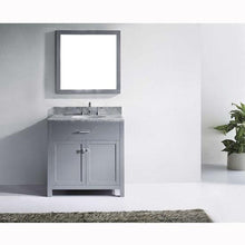 Load image into Gallery viewer, Caroline 36" Single Sink Italian Carrara White Marble Top Vanity with Mirror - Vanity Grace Store - Virtuusa