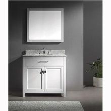 Load image into Gallery viewer, Caroline 36" Single Sink Italian Carrara White Marble Top Vanity with Mirror - Vanity Grace Store - Virtuusa