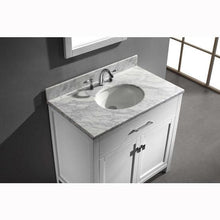 Load image into Gallery viewer, Caroline 36" Single Sink Italian Carrara White Marble Top Vanity with Faucet and Mirror - Vanity Grace Store - Virtuusa