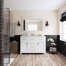 Load image into Gallery viewer, Caroline 48&quot; Single Sink Dazzle White Quartz Top Vanity with Mirror - Vanity Grace Store - Virtuusa