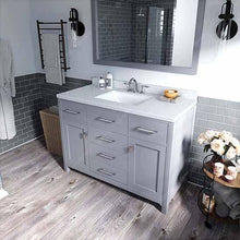 Load image into Gallery viewer, Caroline 48&quot; Single Sink Dazzle White Quartz Top Vanity with Faucet and Mirror - Vanity Grace Store - Virtuusa