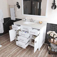 Load image into Gallery viewer, Caroline 48&quot; Single Sink Dazzle White Quartz Top Vanity with Faucet and Mirror - Vanity Grace Store - Virtuusa