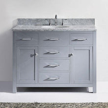 Load image into Gallery viewer, Caroline 48&quot; Single Sink Italian Carrara White Marble Top Vanity - Vanity Grace Store - Virtuusa