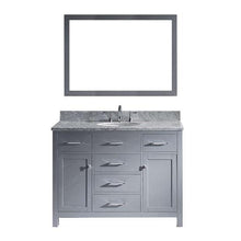 Load image into Gallery viewer, Caroline 48&quot; Single Sink Italian Carrara White Marble Top Vanity with Faucet and Mirror - Vanity Grace Store - Virtuusa