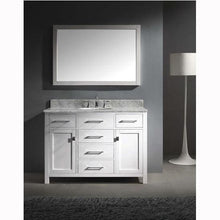 Load image into Gallery viewer, Caroline 48&quot; Single Sink Italian Carrara White Marble Top Vanity with Mirror - Vanity Grace Store - Virtuusa