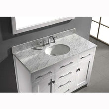 Load image into Gallery viewer, Caroline 48&quot; Single Sink Italian Carrara White Marble Top Vanity with Mirror - Vanity Grace Store - Virtuusa