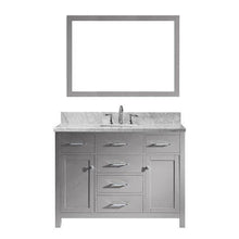 Load image into Gallery viewer, Caroline 48&quot; Single Sink Italian Carrara White Marble Top Vanity with Mirror - Vanity Grace Store - Virtuusa