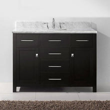 Load image into Gallery viewer, Caroline 48&quot; Single Sink Italian Carrara White Marble Top Vanity with Faucet - Vanity Grace Store - Virtuusa