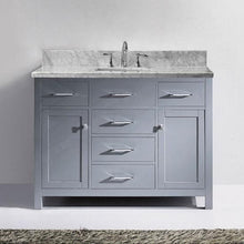 Load image into Gallery viewer, Caroline 48&quot; Single Sink Italian Carrara White Marble Top Vanity - Vanity Grace Store - Virtuusa
