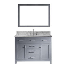 Load image into Gallery viewer, Caroline 48&quot; Single Sink Italian Carrara White Marble Top Vanity with Mirror - Vanity Grace Store - Virtuusa