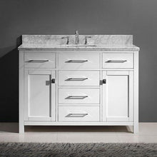 Load image into Gallery viewer, Caroline 48&quot; Single Sink Italian Carrara White Marble Top Vanity with Faucet - Vanity Grace Store - Virtuusa