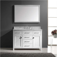 Load image into Gallery viewer, Caroline 48&quot; Single Sink Italian Carrara White Marble Top Vanity with Faucet and Mirror - Vanity Grace Store - Virtuusa