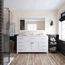 Load image into Gallery viewer, Caroline 60&quot; Single Sink Dazzle White Quartz Top Vanity with Mirror - Vanity Grace Store - Virtuusa