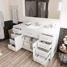 Load image into Gallery viewer, Caroline 60&quot; Single Sink Dazzle White Quartz Top Vanity with Mirror - Vanity Grace Store - Virtuusa