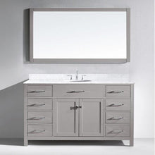 Load image into Gallery viewer, Caroline 60&quot; Single Sink Italian Carrara White Marble Top Vanity with Mirror - Vanity Grace Store - Virtuusa