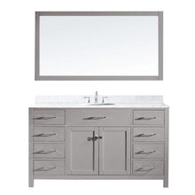Load image into Gallery viewer, Caroline 60&quot; Single Sink Italian Carrara White Marble Top Vanity with Mirror - Vanity Grace Store - Virtuusa