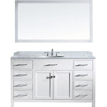Load image into Gallery viewer, Caroline 60&quot; Single Sink Italian Carrara White Marble Top Vanity with Mirror - Vanity Grace Store - Virtuusa