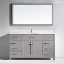 Load image into Gallery viewer, Caroline 60&quot; Single Sink Italian Carrara White Marble Top Vanity with Mirror - Vanity Grace Store - Virtuusa