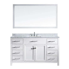 Load image into Gallery viewer, Caroline 60&quot; Single Sink Italian Carrara White Marble Top Vanity with Mirror - Vanity Grace Store - Virtuusa