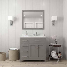 Load image into Gallery viewer, Caroline Parkway 36&quot; Single Sink Dazzle White Quartz Top Vanity with Mirror - Vanity Grace Store - Virtuusa