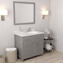 Load image into Gallery viewer, Caroline Parkway 36&quot; Single Sink Dazzle White Quartz Top Vanity with Mirror - Vanity Grace Store - Virtuusa