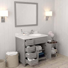 Load image into Gallery viewer, Caroline Parkway 36&quot; Single Sink Dazzle White Quartz Top Vanity with Mirror - Vanity Grace Store - Virtuusa