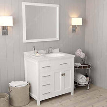 Load image into Gallery viewer, Caroline Parkway 36&quot; Single Sink Dazzle White Quartz Top Vanity with Mirror - Vanity Grace Store - Virtuusa