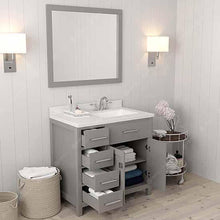 Load image into Gallery viewer, Caroline Parkway 36&quot; Single Sink Dazzle White Quartz Top Vanity with Faucet and Mirror - Vanity Grace Store - Virtuusa