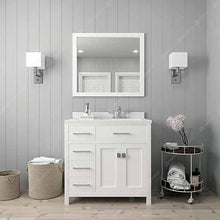 Load image into Gallery viewer, Caroline Parkway 36&quot; Single Sink Dazzle White Quartz Top Vanity with Faucet and Mirror - Vanity Grace Store - Virtuusa