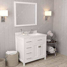 Load image into Gallery viewer, Caroline Parkway 36&quot; Single Sink Dazzle White Quartz Top Vanity with Faucet and Mirror - Vanity Grace Store - Virtuusa