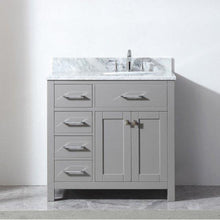 Load image into Gallery viewer, Caroline Parkway 36&quot; Single Sink Italian Carrara White Marble Top Vanity - Vanity Grace Store - Virtuusa