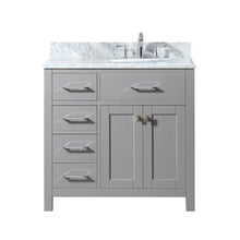 Load image into Gallery viewer, Caroline Parkway 36&quot; Single Sink Italian Carrara White Marble Top Vanity - Vanity Grace Store - Virtuusa